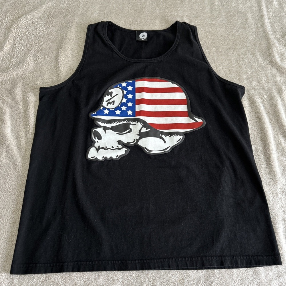 VINTAGE Y2K GRUNGE METAL MULISHA TANK TOP HELMET SKATE  USA MENS MEDIUM